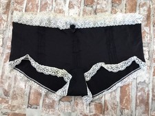 VINTAGE CACIQUE Boy Short TRIM Lace BLACK 18/20 Panties body  nylon