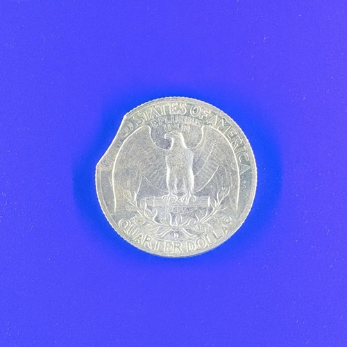 1964 D Clipped Planchet Mint Error Coin Washington Quarter 90% Silver - Picture 2 of 6