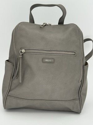 Relic Fossil Backpack Handbag Gray Medium Hardware Pebbled Zipper Pocket Classic
