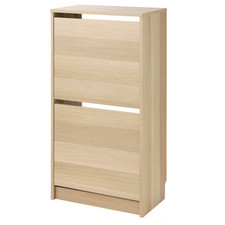 IKEA BISSA Shoe Cabinet With 2 Compartments Storage Organiser 49x28x93cm