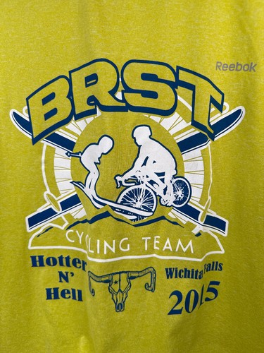 Reebok BRST Hotter N’ Hell 2015 Cycling Shirt Wichita Falls Sz L Flaw - Picture 2 of 5