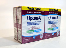 Exp 07/26 Bausch Lomb Opcon-A Twin Pack Eye Allergy Relief Drops- 8 Bottle Total