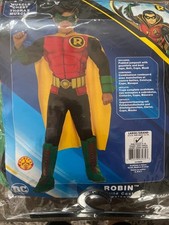 Robin DC Super Heroes Superhero Halloween Deluxe Child Costume Size 8-10