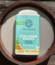 SunWarrior Collagen Building Protein Peptides Tahitian Vanilla 2.2lb Exp 10/26