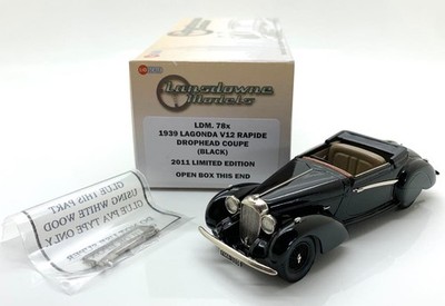 LANSDOWNE 1939 LAGONDA V12 RAPIDE DROPHEAD COUPE BLACK LTD EDITION LDM78X 1/43
