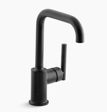 Kohler K-7509-BL Purist Wet Bar, Kitchen Secondary Prep Sink Faucet, Matte Black