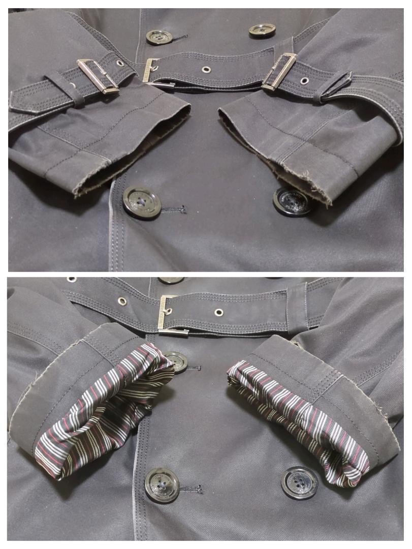 Burberry Black Label Trench Coat Nova Check Belted Black Cotton Size L For Men thumbnail 10