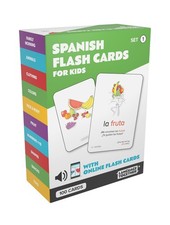 Spanish Flash Cards for Kids: 100 First Spanish Words with Online A... Fast Ship
