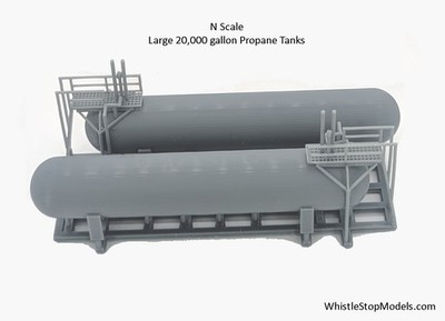 N Scale 1/160 2 Large Propane Tanks | Whistle Stop Models