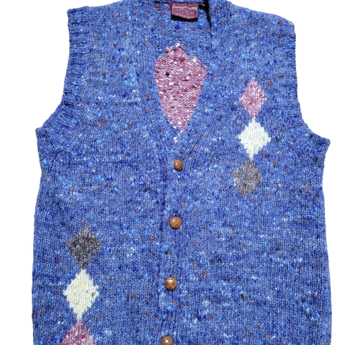 VTG Chaps Ralph Lauren Button Up Vest M Men Argyle Wool Preppy Classic Y2K - Picture 6 of 18