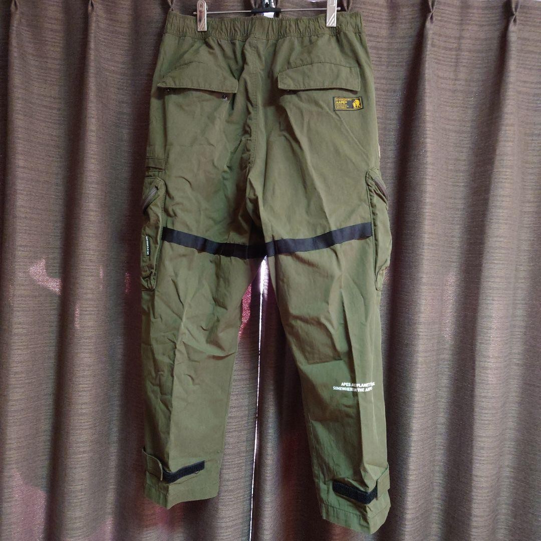 Aape A Bathing Ape Cotton Nylon Cargo Pants Olive SW 78cm BA0226230 thumbnail 2