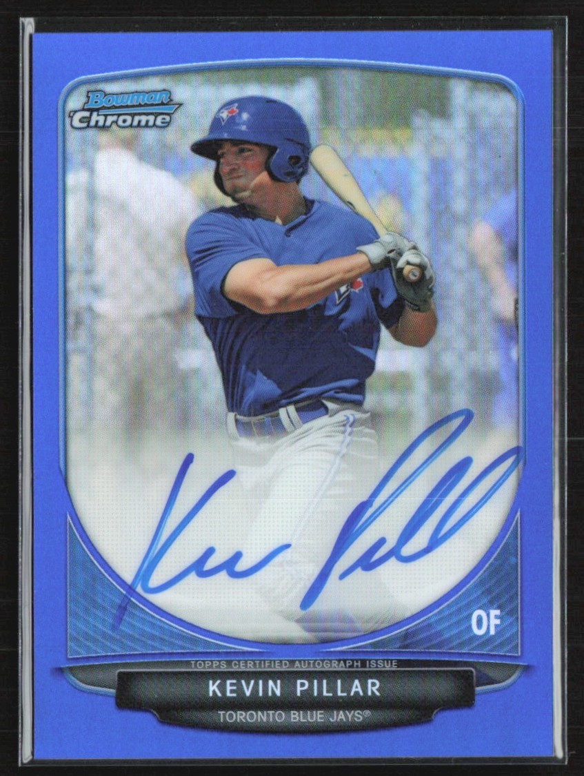 Kevin Pillar 2013 Bowman Chrome Blue Refractor Auto /150 #BCP-KP Toronto Blue