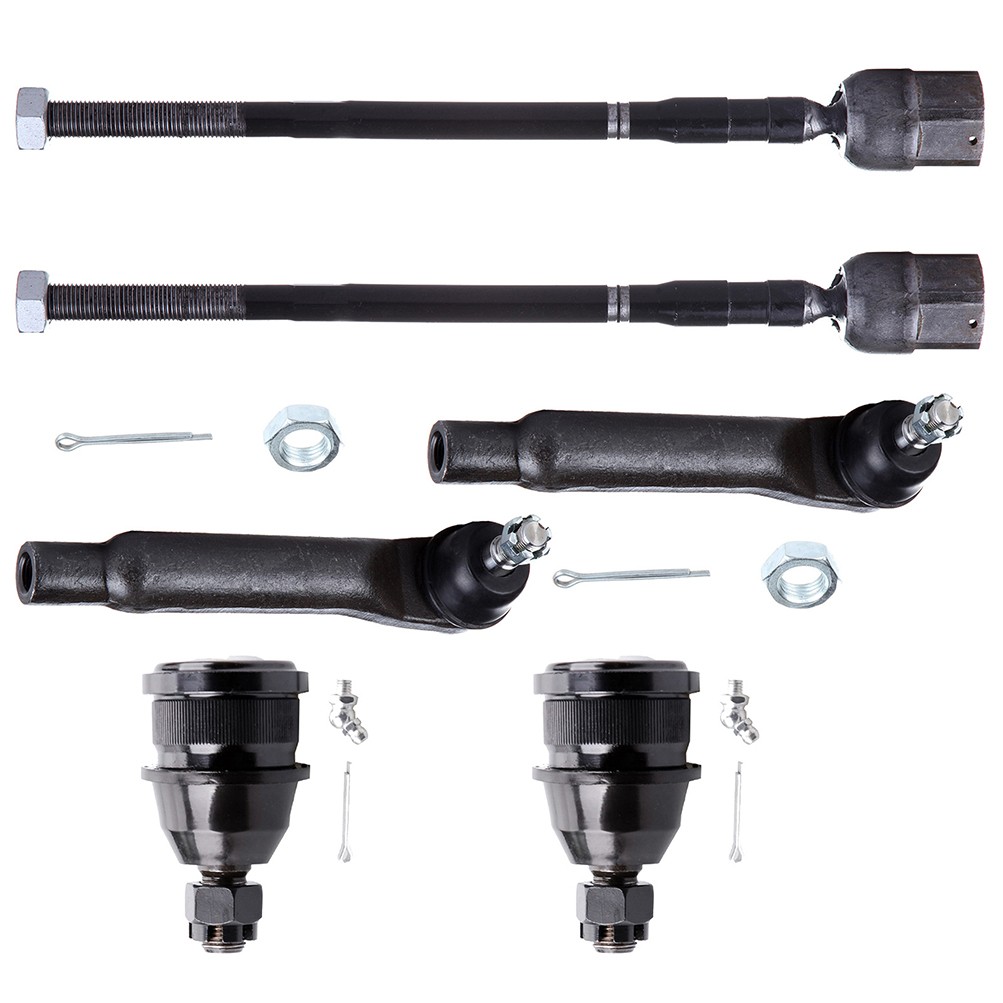 6x Front Lower Ball Joints Inner Outer Tie Rod Ends For 1989-1997 Mercury Cougar