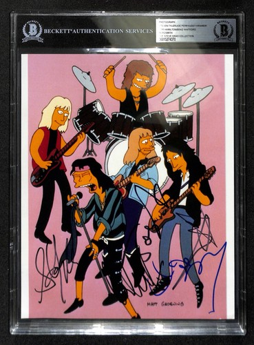 Aerosmith The Simpsons Signed 8x10 Photo BECKETT - Steven Tyler Perry Kramer 