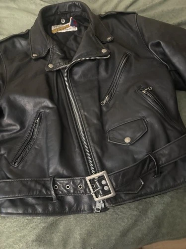 Schott Perfecto Men's Leather Motorcycle Jacket Vintage NYC, Size 42 Medium image 5