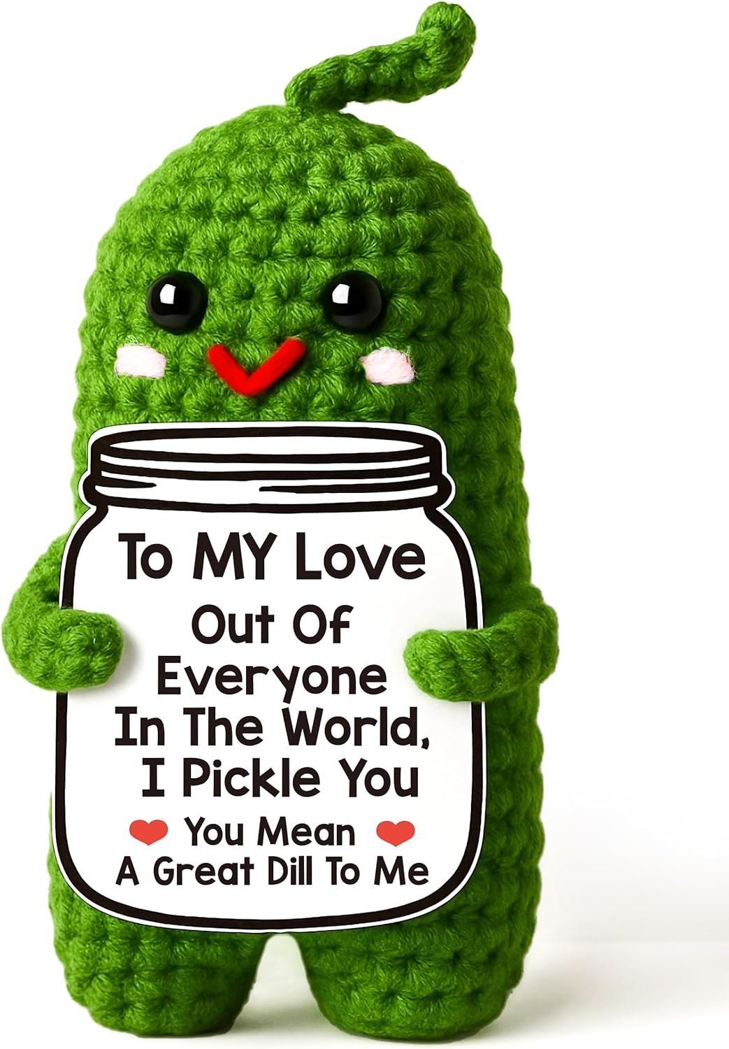 Valentines Day Gifts for Him Her Boyfriend Girlfriend, Handmade Crochet Pickle V