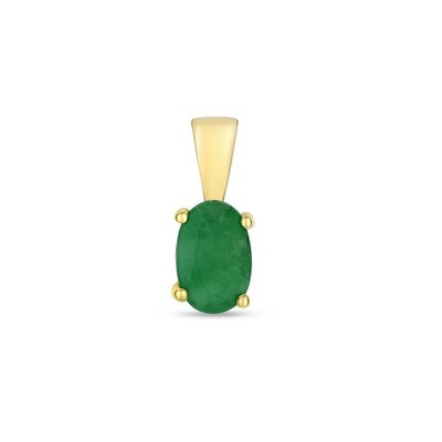 Anhänger 9 kt Gold Damen mit Smaragd - 11 mm*4 mm
