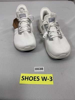 Men s NWT BNQ Wide Breathable Lace Up Non Slip Sneakers Us 12 White Gray Mesh