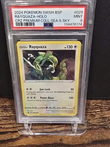 PSA 9 2024 POKEMON PROMO | CROWN ZENITH PREM. COLL. SEA & SKY RAYQUAZA-HOLO 029