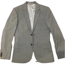 H M Mens Sportcoat Grey 36R Skinny Fit Coupe Moulante Blazer