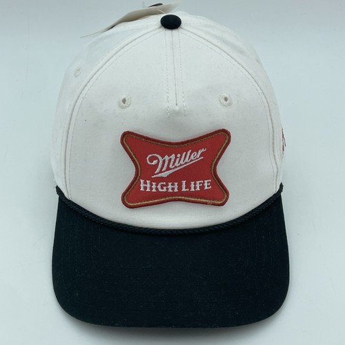 MILLER HIGH LIFE Trucker Hat White Black Snapback Beer Logo Embroidered NEW OSFM - Picture 2 of 8