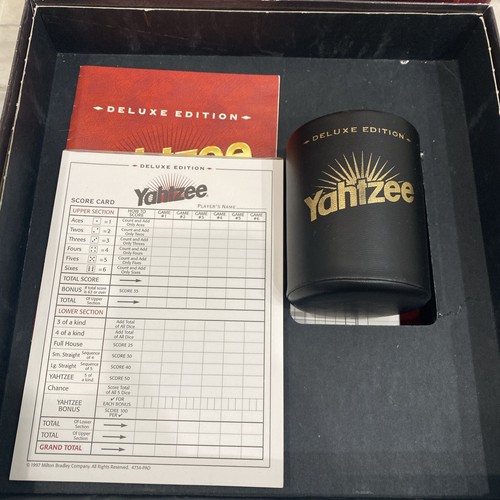 Yahtzee Deluxe Edition Gold Dice Vintage 1997 Milton Bradley Board Game Complete - Picture 10 of 14