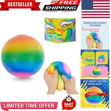 Giant 4-Inch Rainbow Stress Ball -Jumbo Big Squeeze Relief Fills Your Entire...