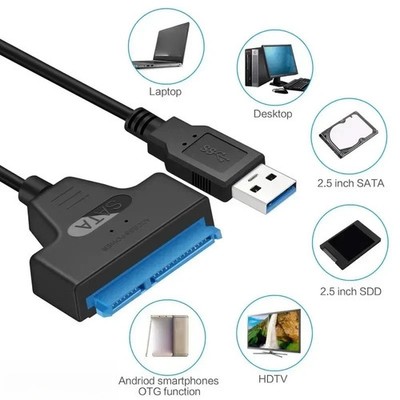 USB 3.0 SATA Kabel bis zu 6 Gbit/s für 2.5 Zoll-externe Festplatten Adapter HDD