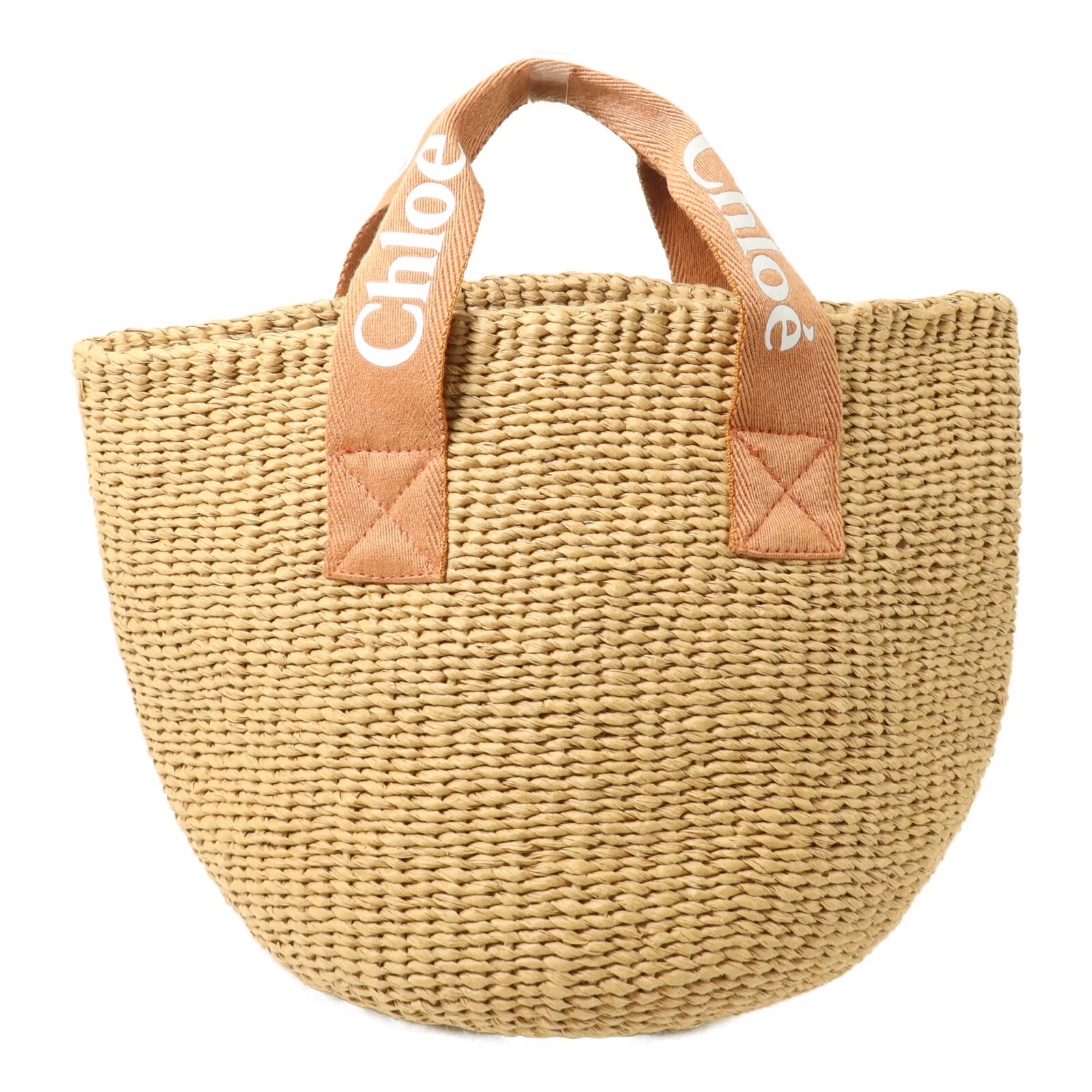 Chloe Basket Bag Handbag Raffia Brown