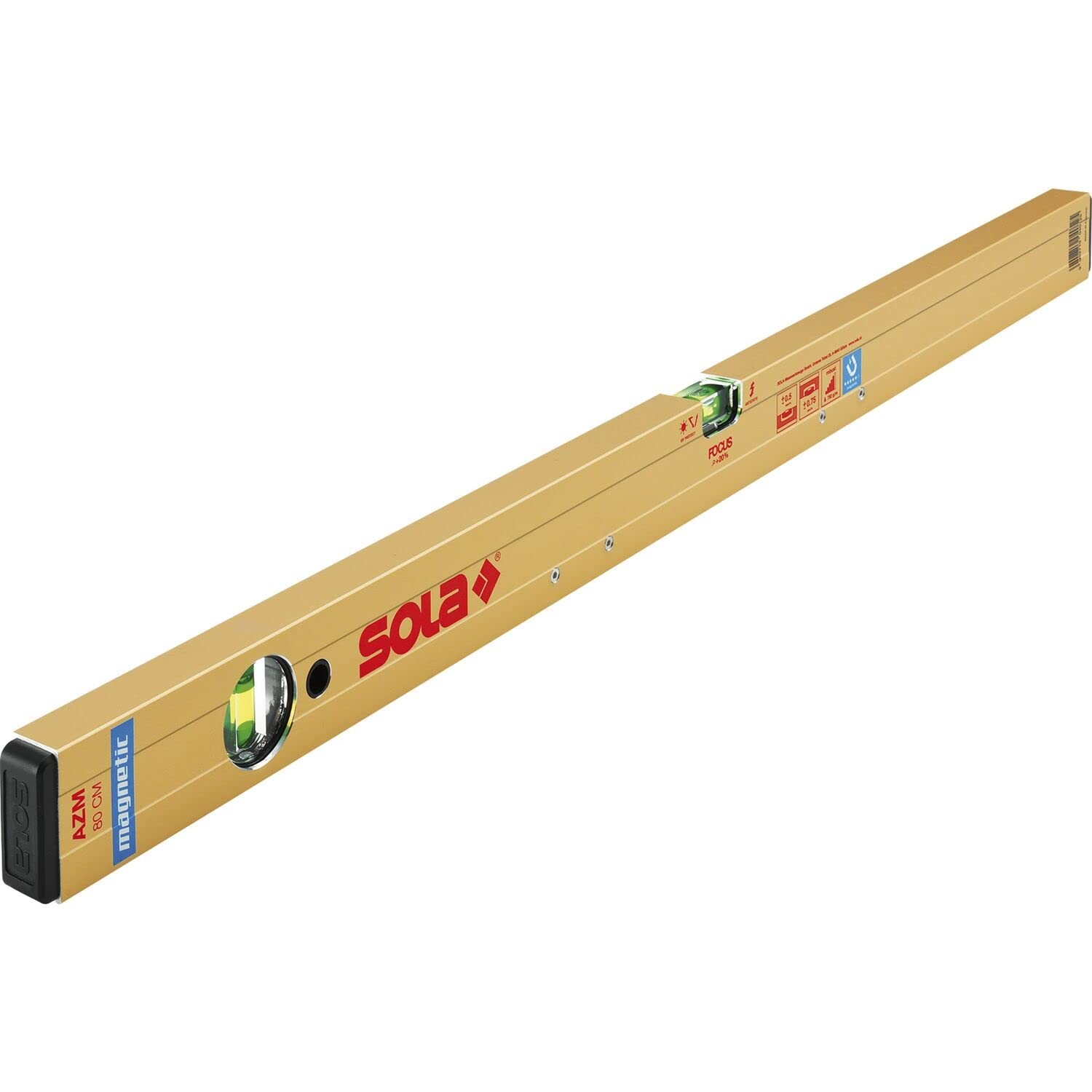SOLA AZM 80 Livella in Alluminio con Base Magnetica Professionale