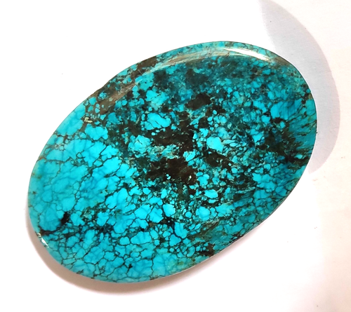Certified Black A+ Natural Spiderweb 146.60 Ct Turquoise Blue Untreated Gemstone - Picture 2 of 9