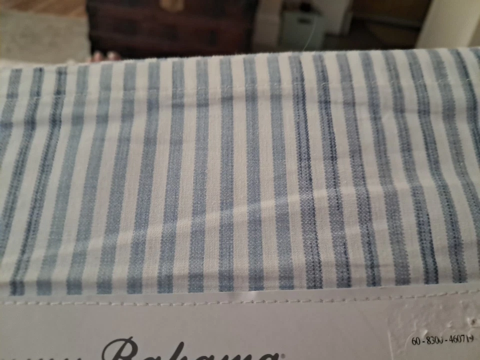 Tommy Bahama 双张套装蓝色条纹 100% 棉 Percale — 第 3/4 张图片