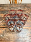 7 Original 1970's Pepsi-Cola Vintage Tiffany Style Raised Stained Glass Tumblers