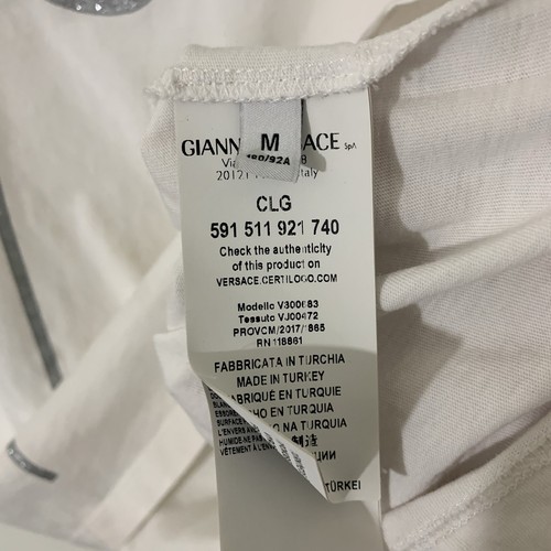 Gianni Versace Collection Men’s Shirt White Silver Glitter Graphic Print S/S - Picture 4 of 7