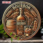 Bourbon Whiskey Vintage with Bourbon Tin Metal Signs Home Décor 8x8