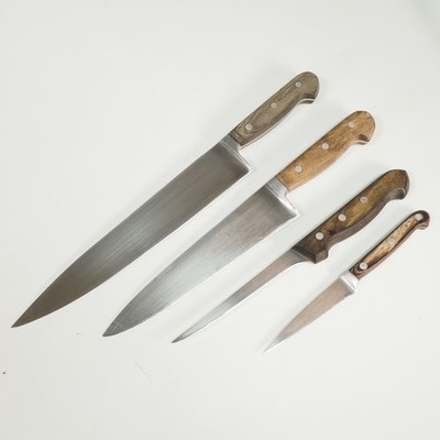 VINTAGE JA HENCKELS TWIN WORKS SOLINGEN GERMANY KNIFE LOT CHEF PAIRING 4X