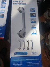 TAILI Grab Bars for Bathtubs and Showers 2 Pack Silver Suction Grab Bar 16"