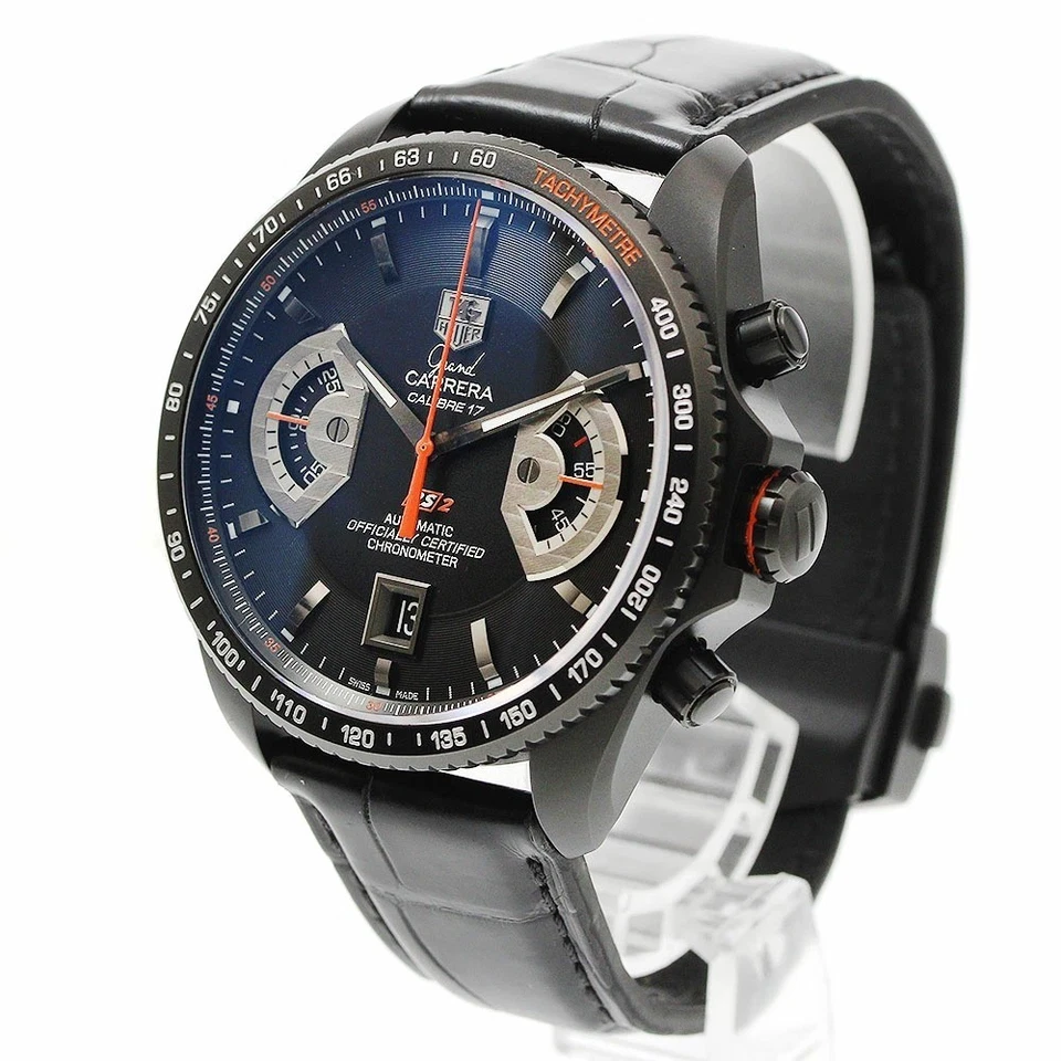 Montres homme TAG HEUER GRAND CARRERA CAV518K.FC6268 43mm titane cadran noir - Photo 3/4