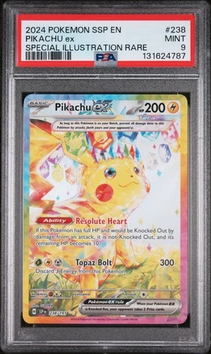 2024 POKEMON SSP EN-SURGING SPARKS SPECIAL ILLUSTRATION RARE PIKACHU EX PSA 9