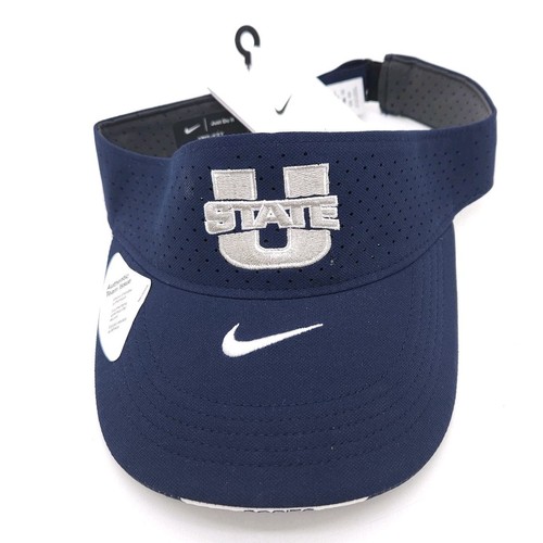 Nike Utah State Aggies Sideline Aerobill Visor Team Issue Cap Blue Dri-Fit NCAA - Picture 2 of 7