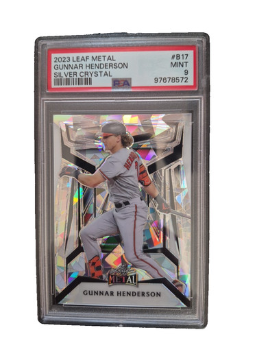 2023 Leaf Metal Gunnar Henderson #B17 SILVER CRYSTAL /8-PSA 9 MINT-POP 1-SSP