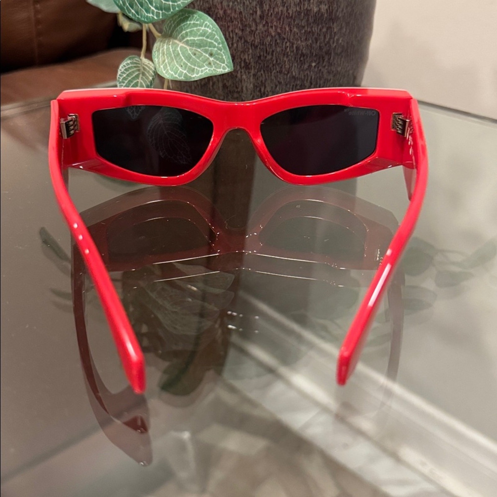 OFF WHITE Andy  Rectangular Sunglasses - RED - BR… - image 3