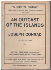 AN OUTCAST OF THE ISLANDS vol 2 by Joseph Conrad - Tauchnitz Edition Vol. 3159