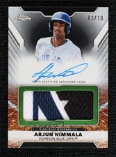 2025 Topps Pro Debut Jumbo Relic Black Refractor 3/10 Arjun Nimmala Auto sc8