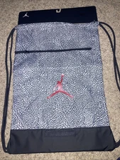 Nike Air Jordan Jumpman Cement Drawstring Gym Bag Sport Backpack 9A0746-100 New