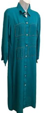 Ladies NWT Pakistani Indian Turquoise kurti tunic Rhinestones Pintucks sz Small