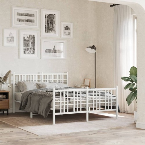 Bed frame with headboard slatted frame metal bed bed bedroom bed vidaXL - Picture 12 of 36