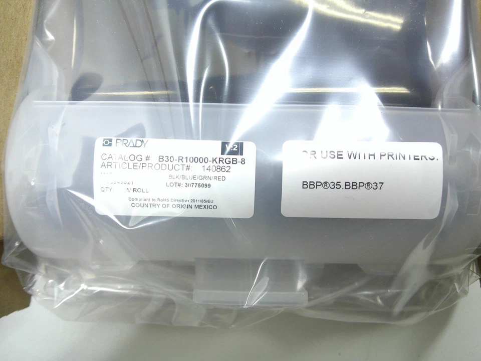 Rollo de cinta para impresora Brady B30-R10000-KRGB-8 negro/azul/verde/rojo Foto 4 de 4