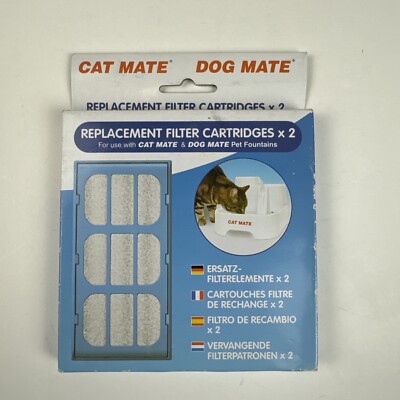Cat Mate Dog Mate Pet Fountain Replacement Filter Cartridges 2-Pack