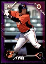 2016 Bowman Purple Paper Jomar Reyes 056/250 Baltimore Orioles